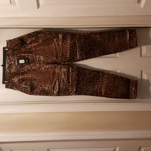 New Fashion Nova faux leather leopard print pants Sz 14